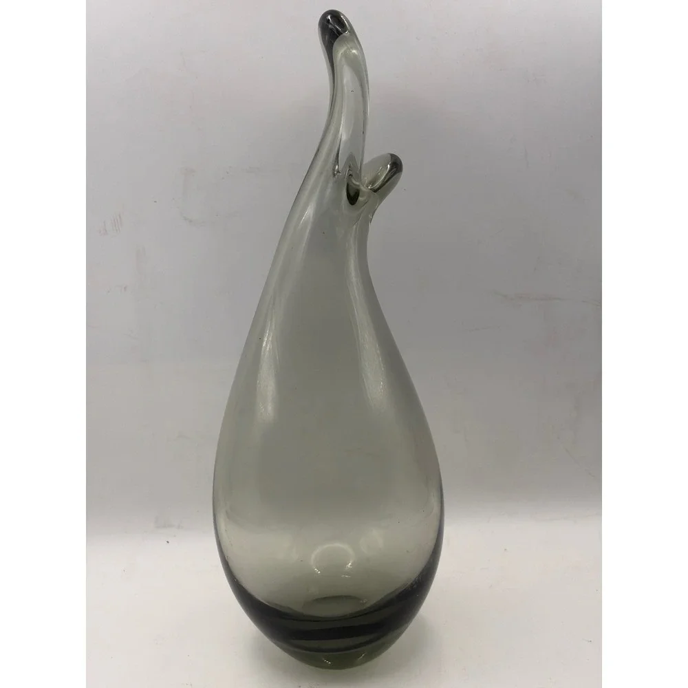 Holmegaard Otto Brauer Smoke Gray‎ Glass Gulvvase Mid Century Modern Denmark 10